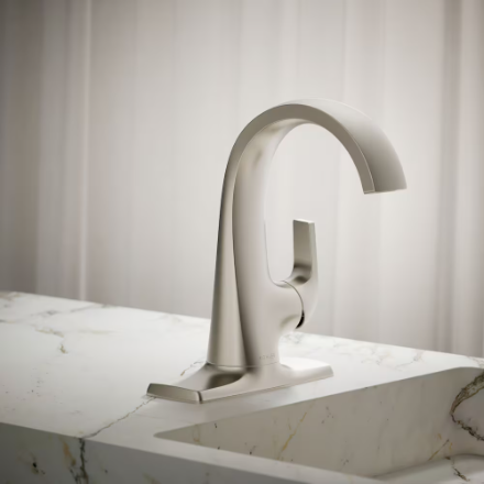 KOHLER Cursiva 4 in. Single-Hole Single-Handle Bathroom Faucet in Brushed Nickel