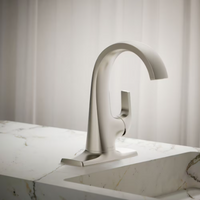 KOHLER Cursiva 4 in. Single-Hole Single-Handle Bathroom Faucet in Brushed Nickel