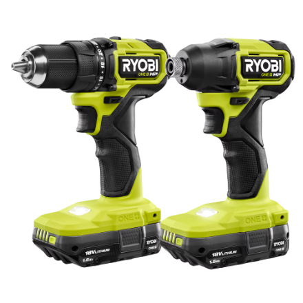 RYOBI 18V ONE+ HP Brushless Compact 1/2 in. Drill & Impact Driver Kit with (2) 1.5 Ah Batteries & Charger