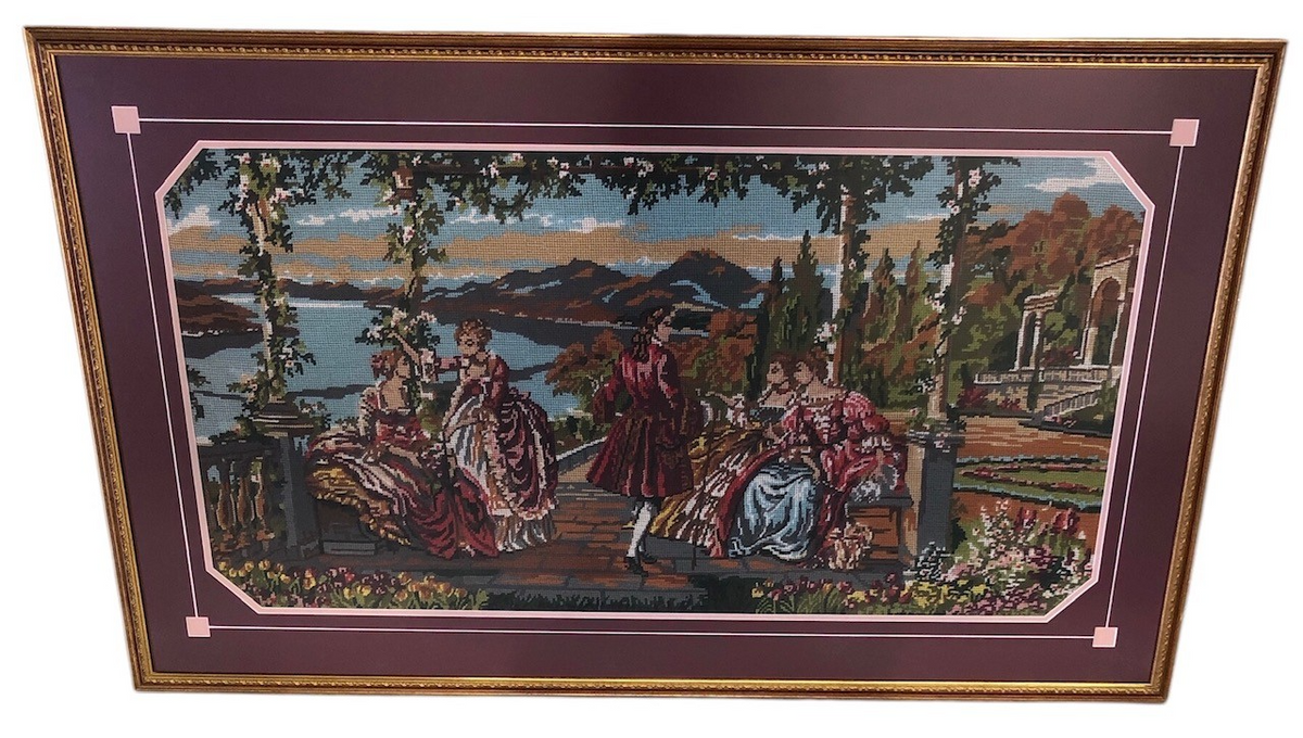 Ladies at Lake Como Framed Tapestry