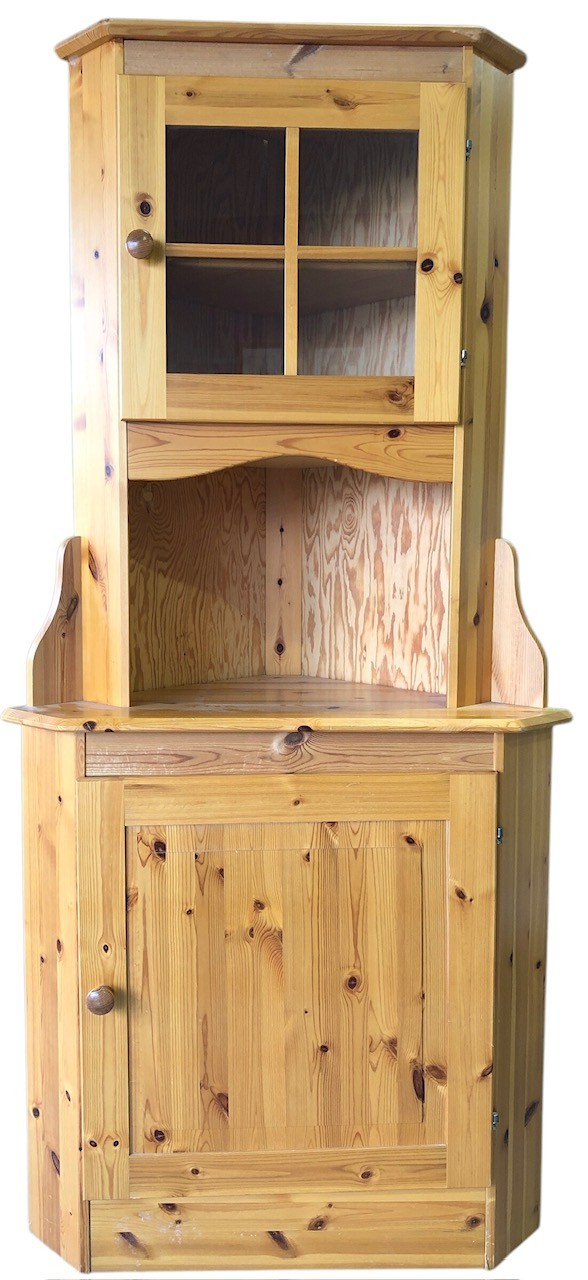 Knotty Pine Corner Cabinet