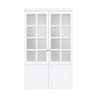 TRUporte 48" x 80" 8-Lite White 2 Closet Pivot Door