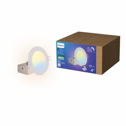 Philips LED Slim UltraFlex 4 Inch Downlight 5CCT Tunable White 12-Pack