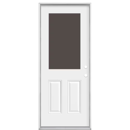 34-inch x 80-inch x 6-9/16-inch 1/2 Lite Cutout Single Primed Steel Prehung Front Door