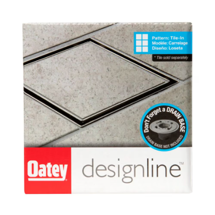 6 in. x 6 in. Stainless Steel Square Shower Drain Cover with Tile-in Pattern