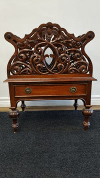 Mahogany Canterbury Organizer with Drawer