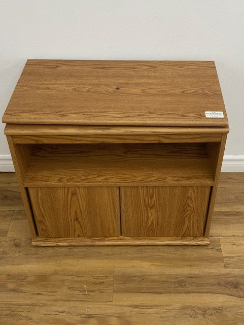 Medium Oak Finish TV Cabinet with Swivel Top
