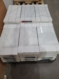 White 12 in. x 24 in. Polished Bianco Carrara Marble Field Wall and Floor Tile (8 sq. ft./case) 4-Pack