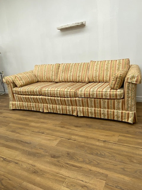 Vintage Style Striped Three-Seat Sofa
