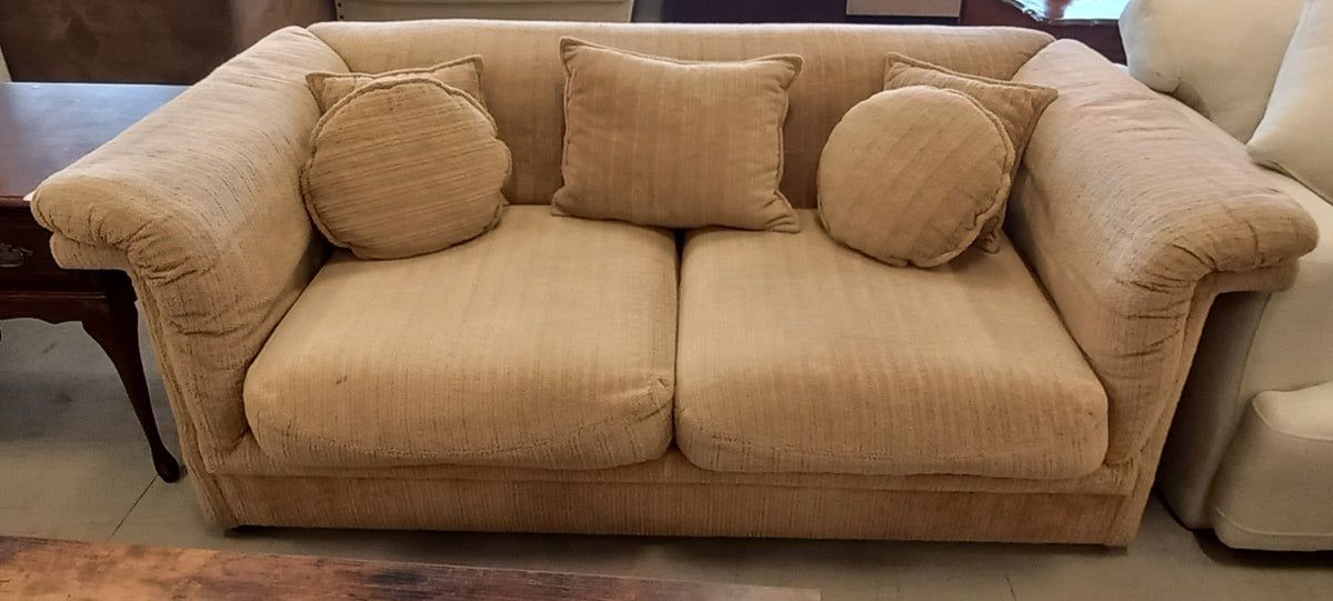 Light Beige 2‑seat Upholstered Couch