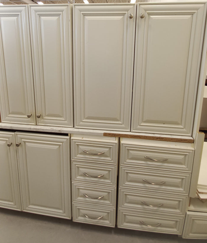 17 Piece Cabinet Cream Kitchen Set
