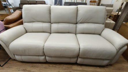 Top Grain Leather Three Seater Power Recliner Sofa
