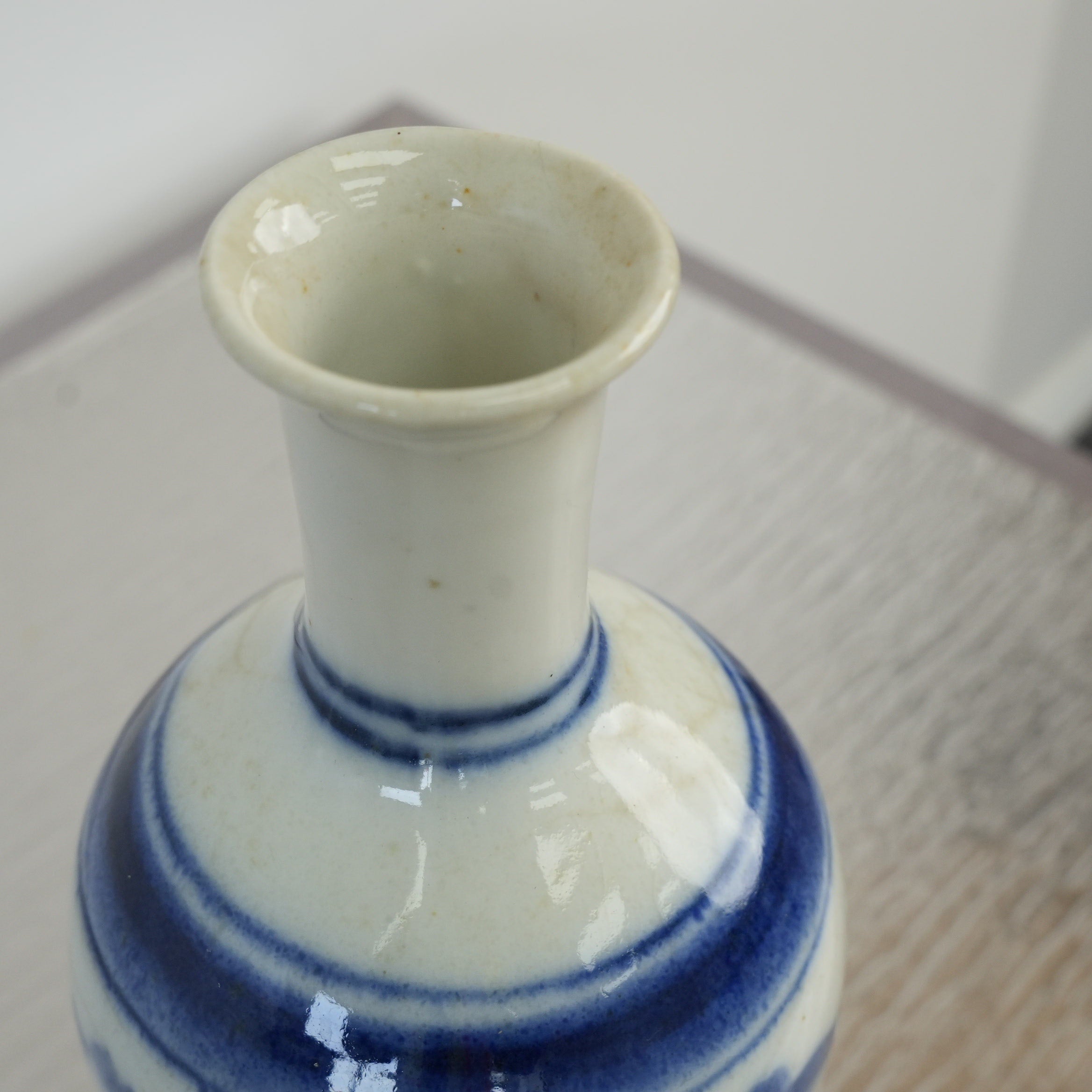 Early 20th Century Japanese Blue and White Porcelain Tokkuri Sake