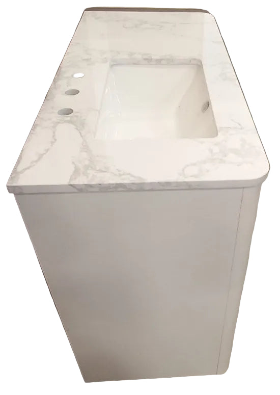 Home Decorators Collection Faraday 42-inch W x 19-inch D White Wood Single Undermount Sink Bathroom Vanity with White Cultured Marble Countertop