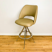 Emma Faux Leather Counter Height Swivel Barstool in Gold