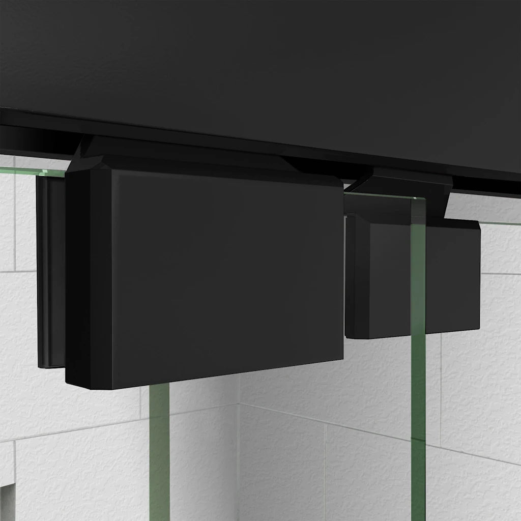 Encore Sliding Semi Frameless Shower Door in Matte Black