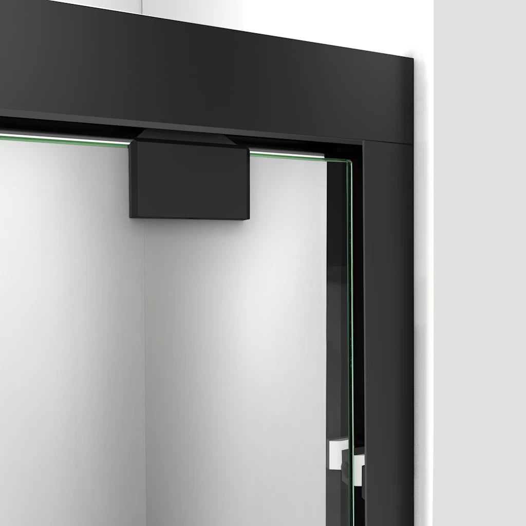 Encore Sliding Semi Frameless Shower Door in Matte Black