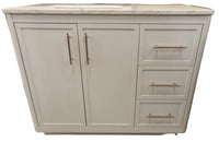 Home Decorators Collection Faraday 42-inch W x 19-inch D White Wood Single Undermount Sink Bathroom Vanity with White Cultured Marble Countertop
