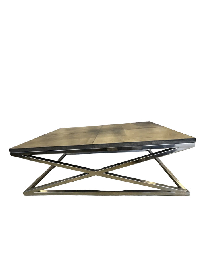 Grey Coffee Table With Chrome Legs