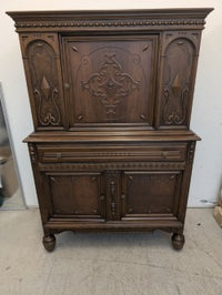 Vintage Jacobean Style Buffet And Hutch