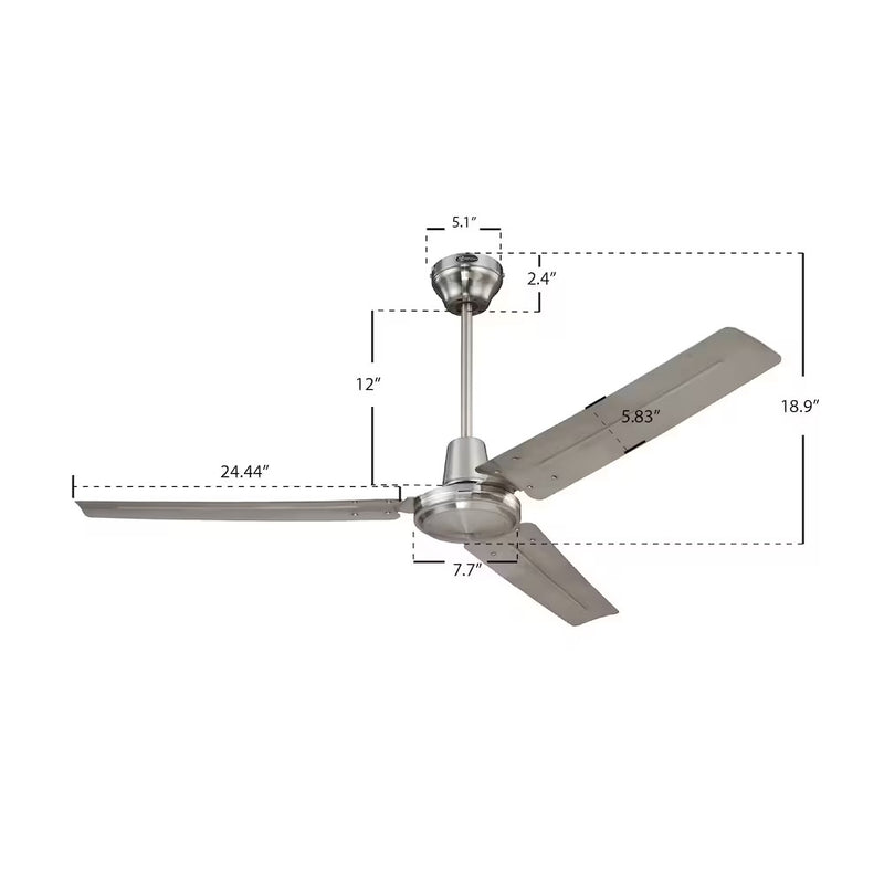 Westinghouse 56-inch Industrial Ceiling Fan in Brushed Nickel