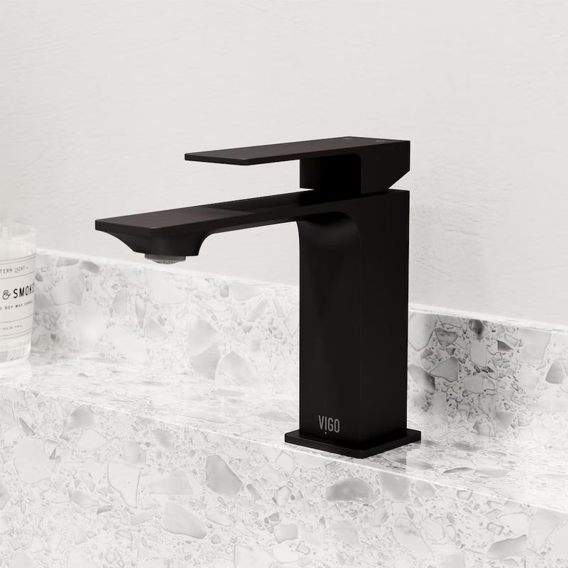 Dunn Single Hole Single-Handle Bathroom Faucet in Matte Black