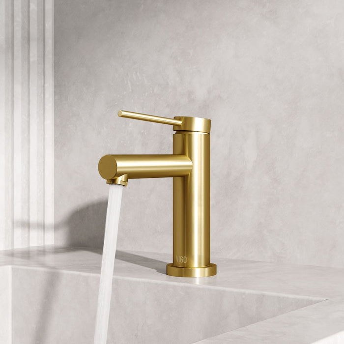 Jewel Single Hole Single-Handle Bathroom Faucet in Matte Brushed Gold