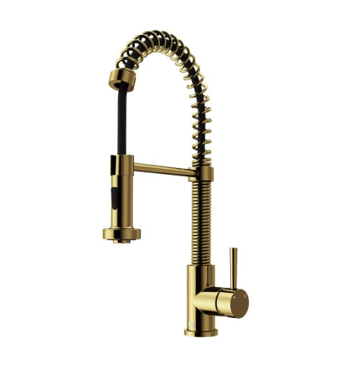 VIGO Edison Single-Handle Pull-Down Sprayer Kitchen Faucet in Matte Brushed Gold