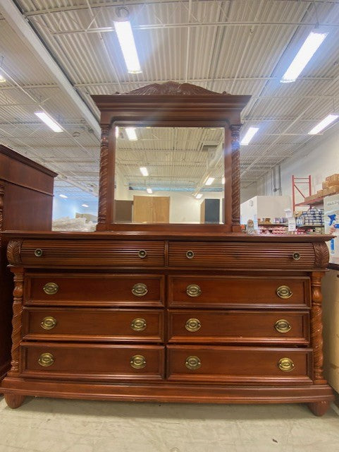 Traditional Wooden Dresser with Mirror