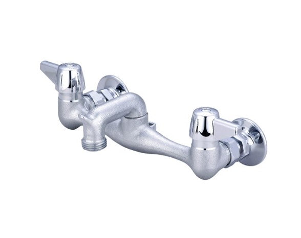 Central Brass Two Handle Wallmount Service Sink Faucet - Polished Chrome
