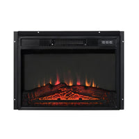 1400W Electric Fireplace Insert Heater W/ Realistic Flames in Black