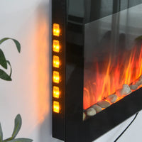 Electric Wall-Mounted Fireplace with Flame Effect