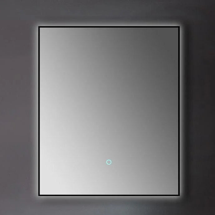 30" LED Mirror Matte Black Aluminum