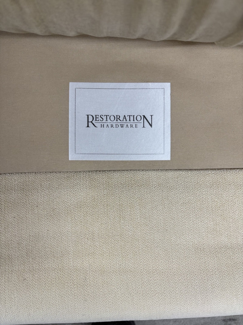 Restoration Hardware Beige Velvet Traditional Sofa