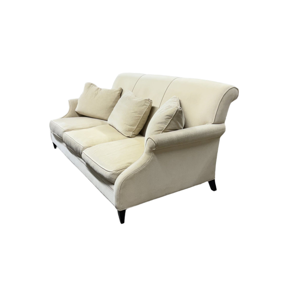 Restoration Hardware Beige Velvet Traditional Sofa
