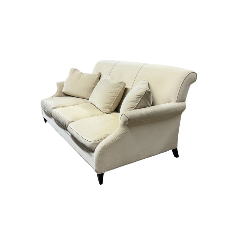 Restoration Hardware Beige Velvet Traditional Sofa