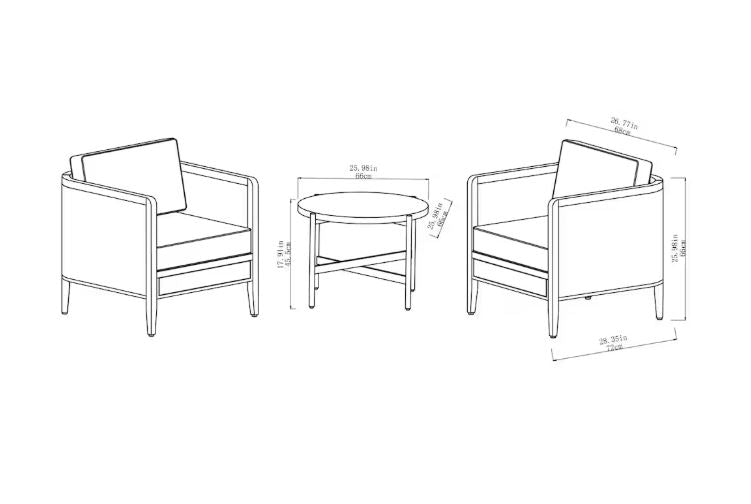 Hampton Bay Hathway 3-Piece Chat Set