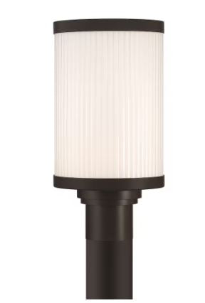 GLUCKSTEIN ELEMENTS Massey 1-Light 15" Integrated LED Outdoor Post Lantern Light Black