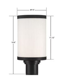 GLUCKSTEIN ELEMENTS Massey 1-Light 15" Integrated LED Outdoor Post Lantern Light Black