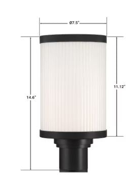 GLUCKSTEIN ELEMENTS Massey 1-Light 15" Integrated LED Outdoor Post Lantern Light Black