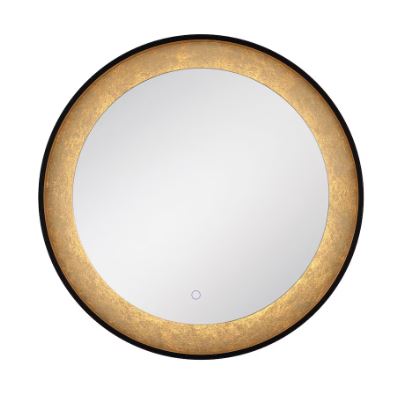 Gold Leaf Edge Lit LED Round Mirror