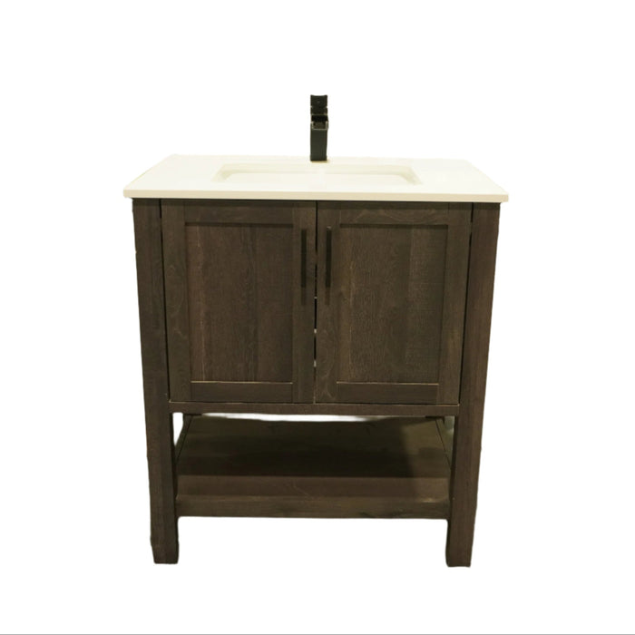 Grafton 30-inch Bathroom Vanity w/ Engineered Stone Top & Faucet Combo