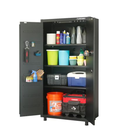 Husky Steel Freestanding Gaarage Cabinet in Black