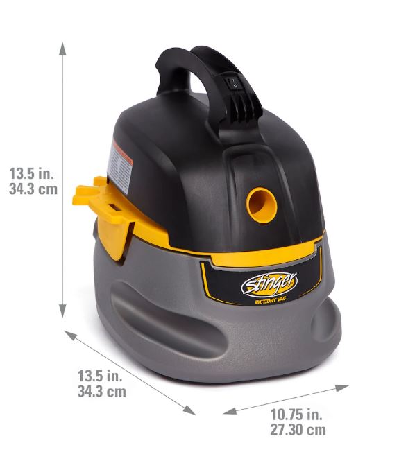 STINGER 9.5L 1.75 Peak HP Wet/Dry Shop Vacuum with Accessories