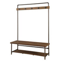 COASTER COMPANY OF AMERICA 5 Double-Hook Hall Tree with Wooden Bench in Chestnut