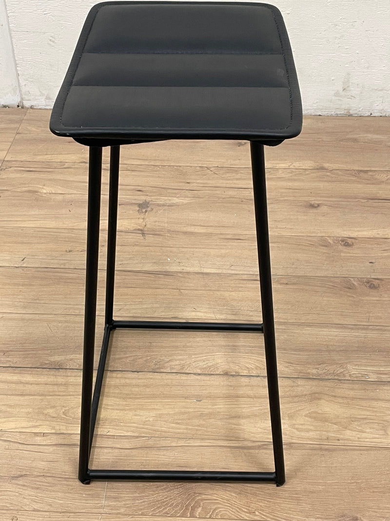 Modern Black Metal Framed Stool