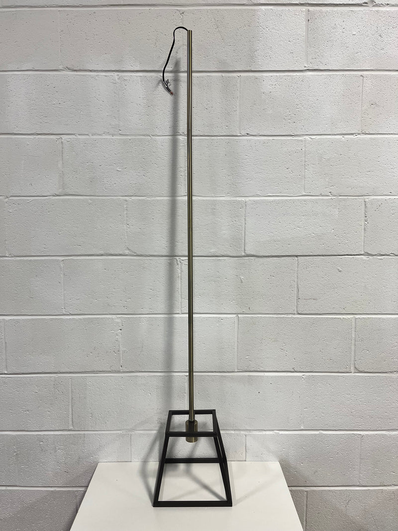 1-Light Gold Mid-Century Modern Square Mini Pendant