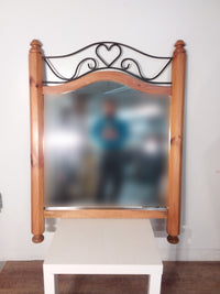 Heart Framed Pine Mirror