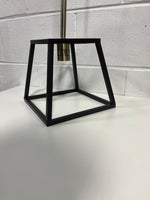 1-Light Gold Mid-Century Modern Square Mini Pendant