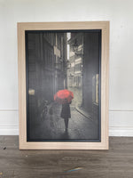 Red Umbrella Lady Painting
